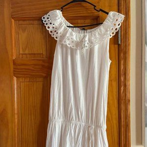 White Express Ruffle Dress